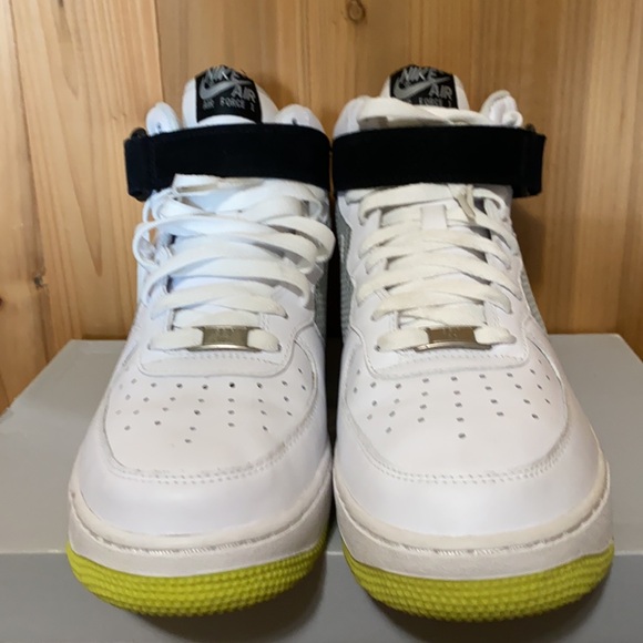 2008 Nike Air Force 1 mid volt yellow white - Picture 6 of 11